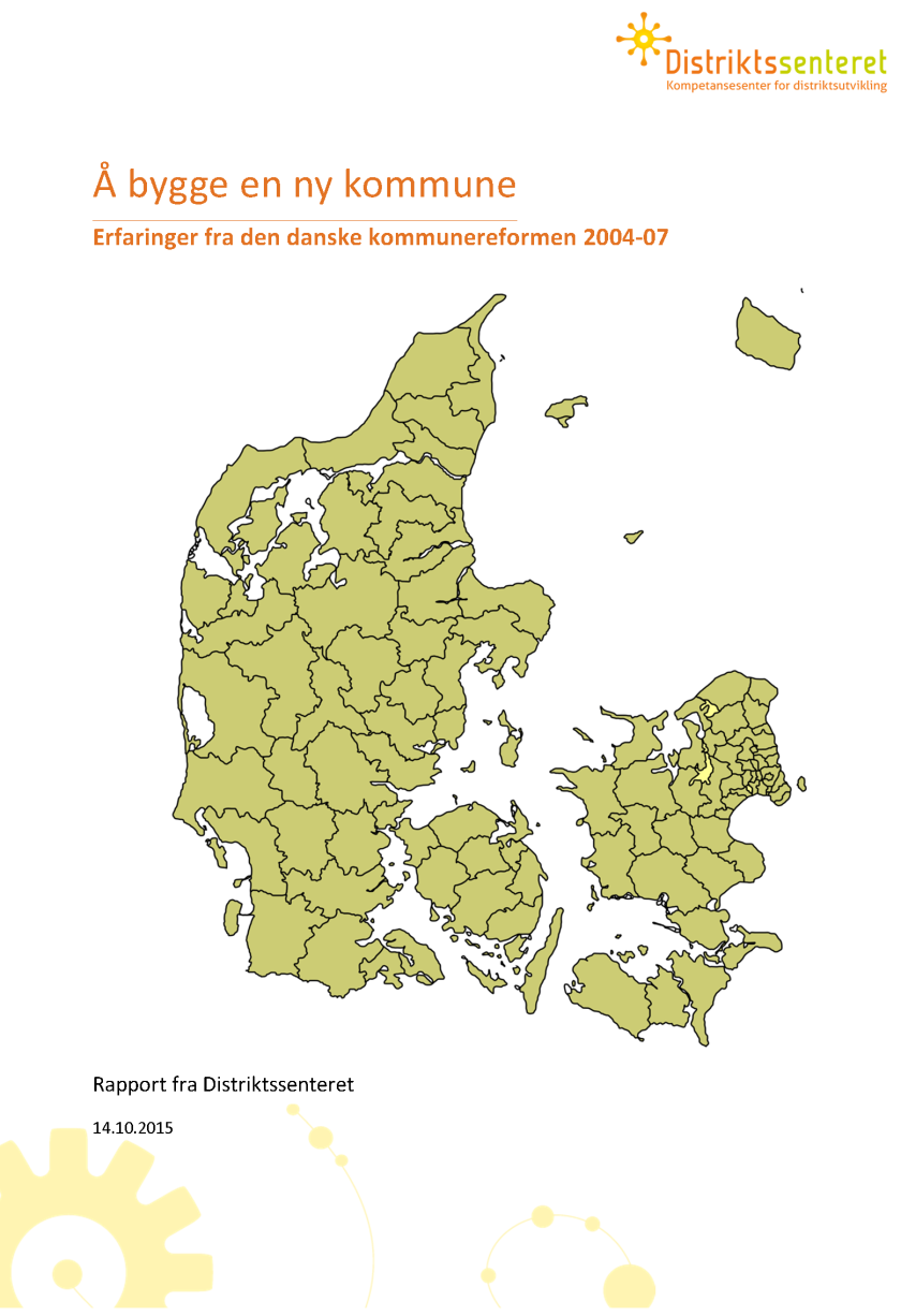 Forside av rapporten Å bygge en ny kommune